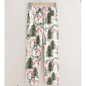 NEXT Neutral Deer Christmas Tree‎ S Cream Womens Holiday Lounge Sleepwear